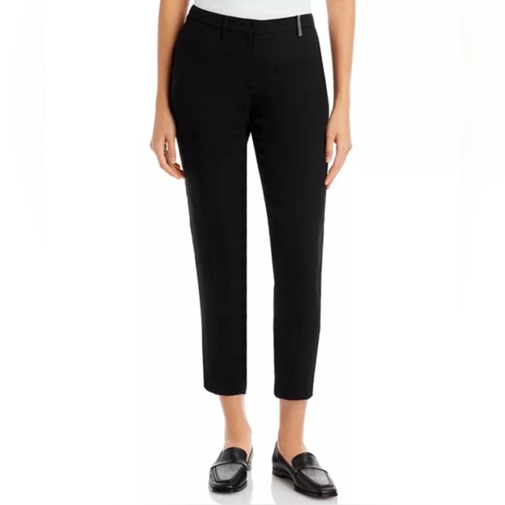 Fabiana Filippi Montefalco Embellished Ankle Dress Pants in Black, NWT, Size